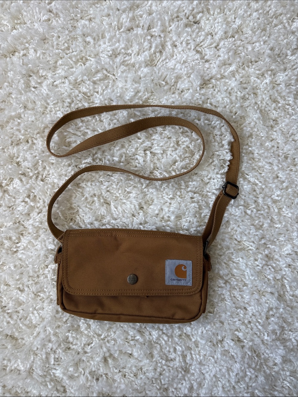 Carhartt Brown Crossbody Messenger Bag with Flap